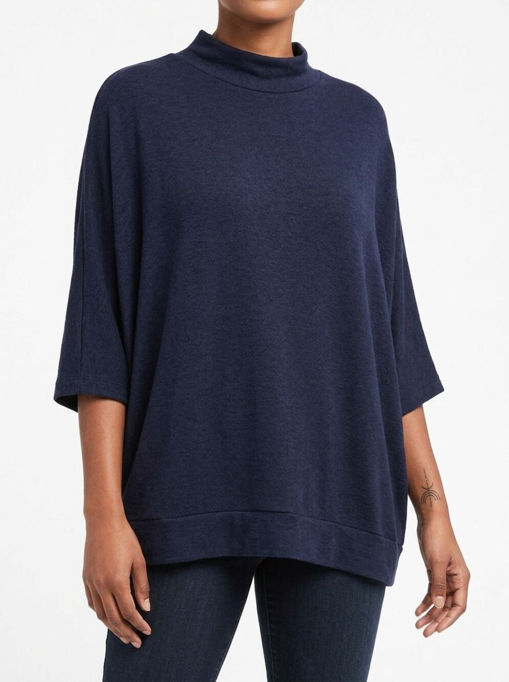 Lou & Grey for LOFT Mock Dolman Sleeve Knit Pullover Sweater Women Size L